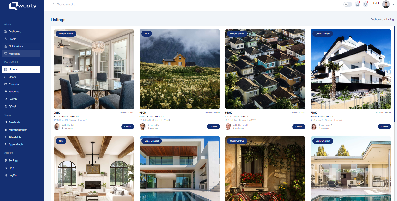 Real Estate Dashboard, view 2