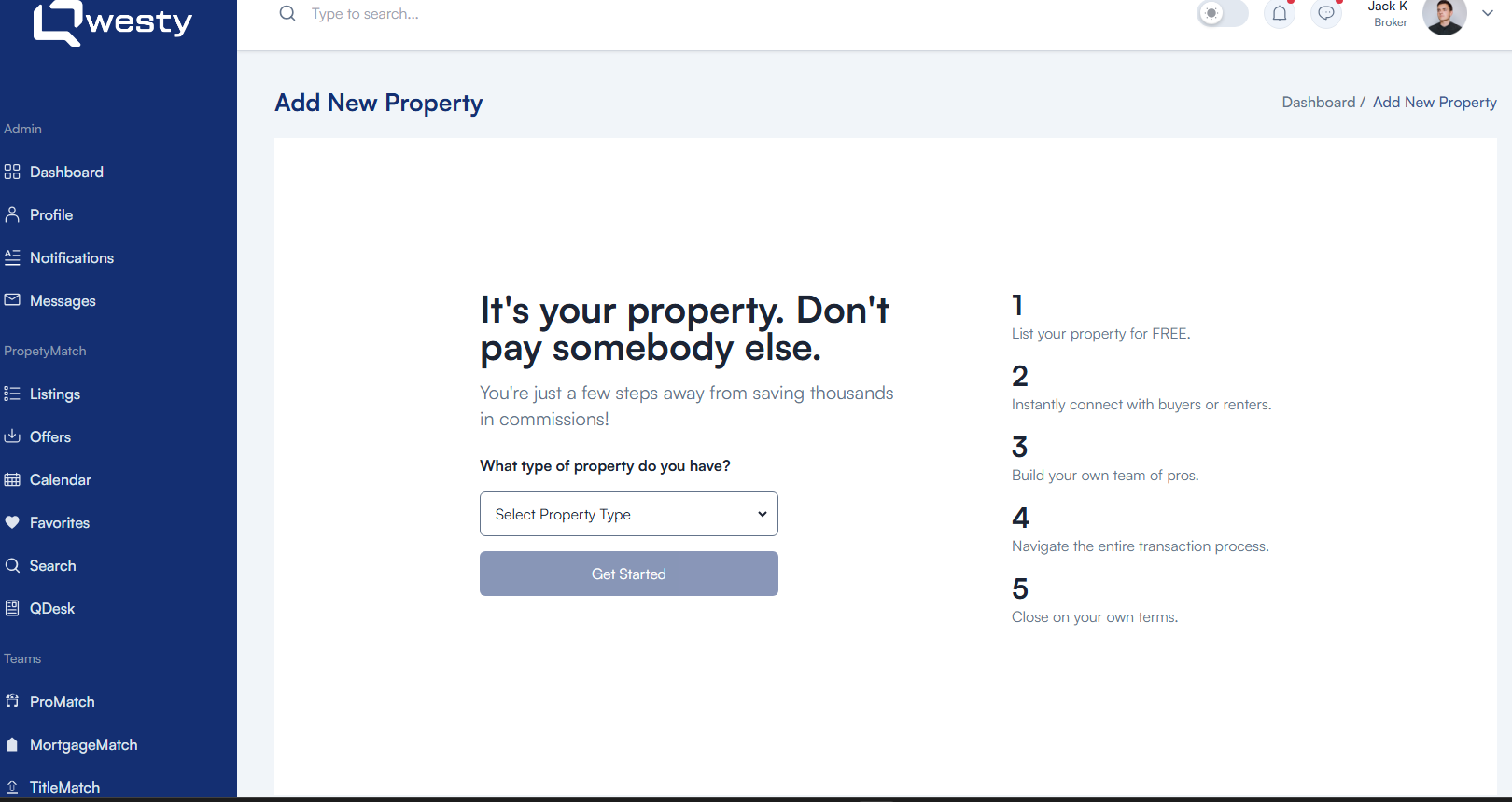 Real Estate Dashboard, view 3